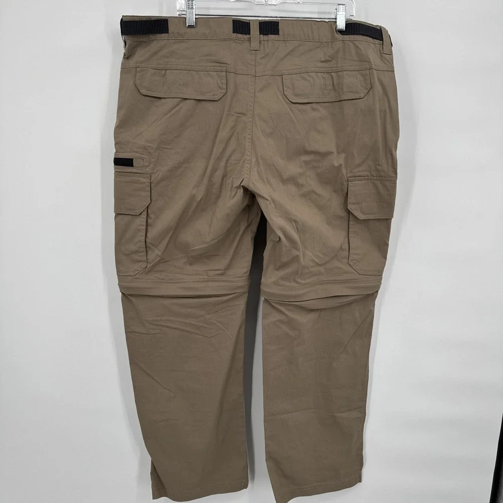 B.C. Clothing Co. Men's Tan Attached Belt Convertible Cargo‎ Pants Size 2XL/32